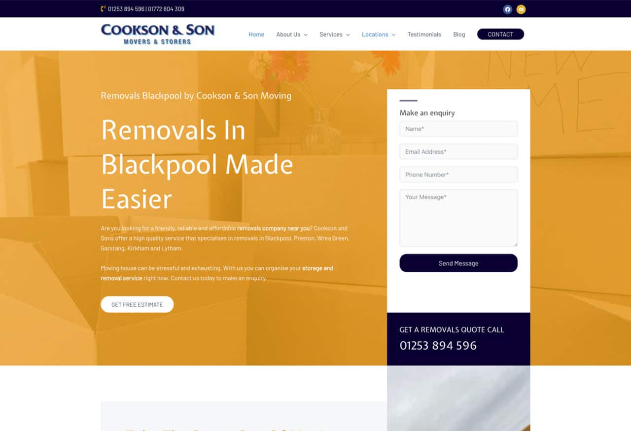 Cookson Moving website designed by HeyJames