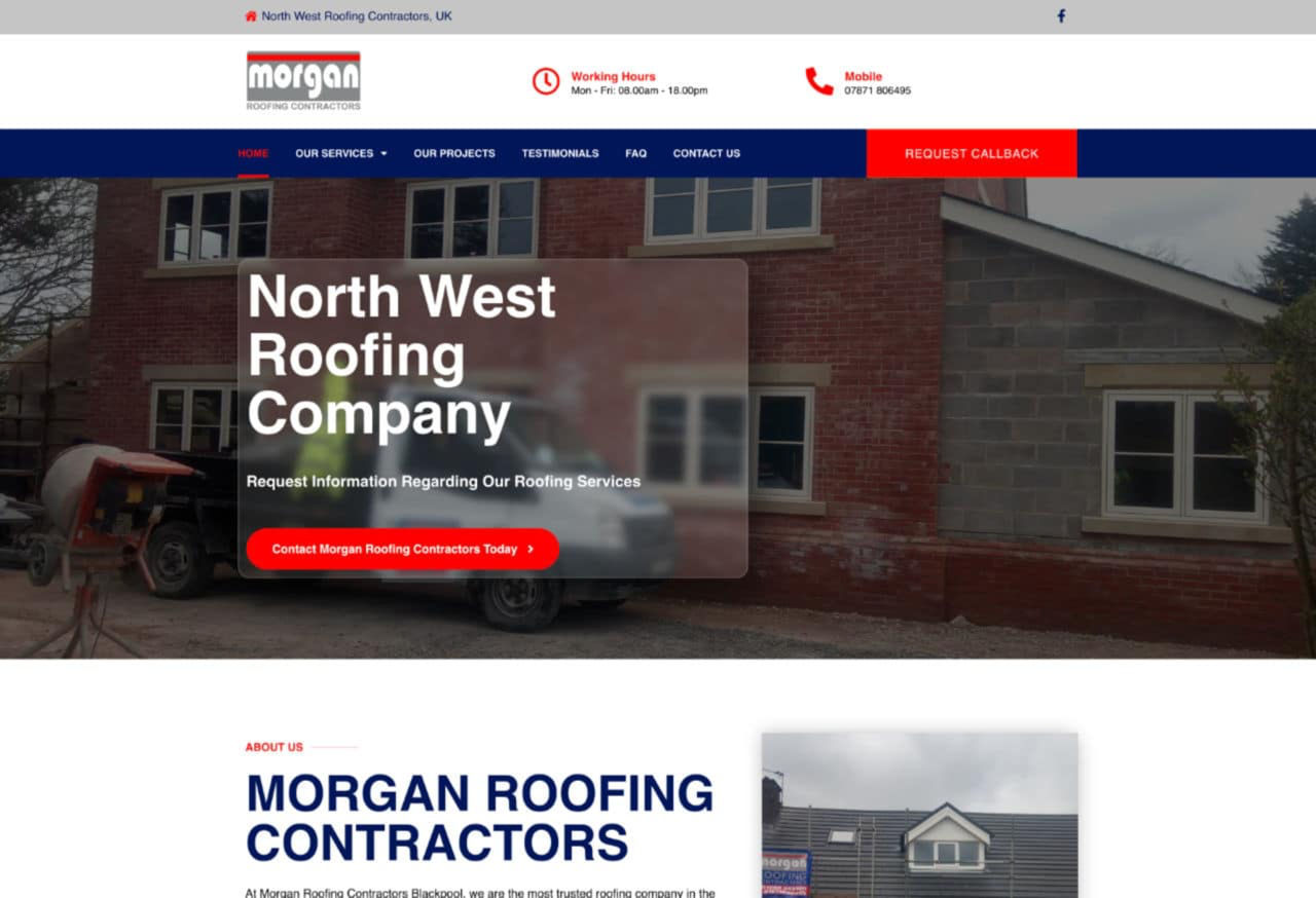 Morgan Roofing website designed by HeyJames
